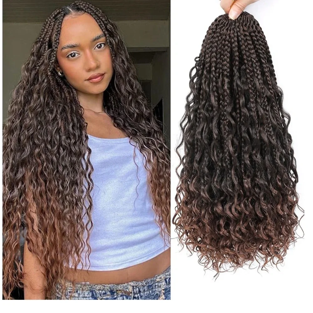 Goddess Dark Brown Braided Hair Extensions - Picture 1 of 5